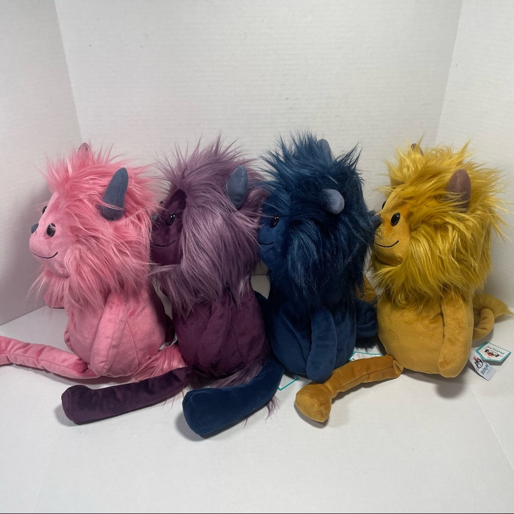 BNWT HTF Jellycat Monster Set of 4 JINX LUDA ZEKE GIBBLES, GREAT BASKET STUFFERS - Picture 5 of 16